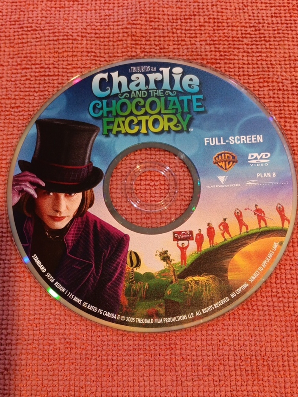 2/$8 Charlie and the Chocolate Factory DVD *NO CASE*